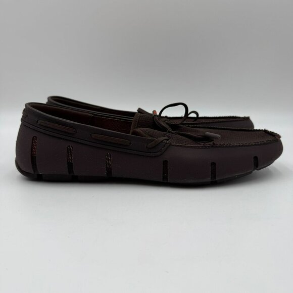 SWIMS Mens Braided Lace Loafers Brown Size 13 Rubber Mesh Slip-On - Picture 4 of 8
